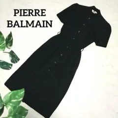 ピエールバルマン 半袖ロングワンピース スタンドカラー フォーマル セレモニー