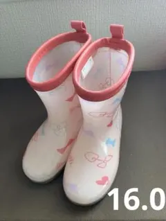 マイメロ　ピンク ハート柄 長靴　16