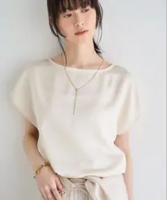 mailmada ヴィンテージサテンフレンチスリーブトップス