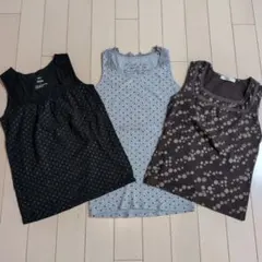 ドット柄タンクトップ3枚セット