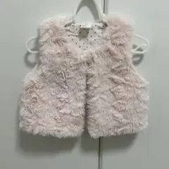 H&M ピンクファーベスト 12-18M