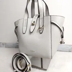 ✨美品✨FURLA　ミニネット　ショルダーバッグ　レザー　アイボリー　2way