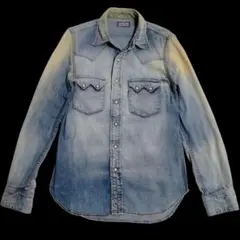BLUE BLUE ウエスタンシャツ デニムシャツ ワークシャツ スレ 男性XS