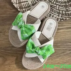 24㎝〜25㎝　パラカ柄　サンダル　リボンサンダル　ハワイ