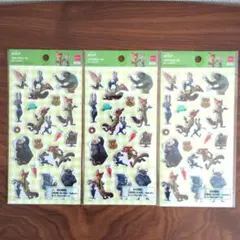 【匿名配送】ズートピア　ペタペタシール　3袋セット　ダイソー　ディズニー