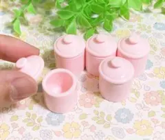 No.05 ミニチュア ピンク キャニスター計5個セット ミニチュアドール