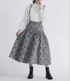 新品　Maglie le cassetto 千鳥×ハートジャガードスカート　L