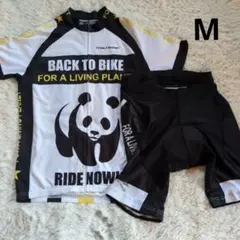 FreeFisher サイクルジャージ 上下セット パンダ柄 M古着のサムネイル