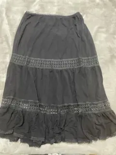 【2003年頃】ANNA SUI ひざ丈スカート ブラック レース ティアードのサムネイル