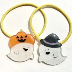 No.70 ハロウィン　おばけ　魔女　カボチャ　キッズヘアゴム