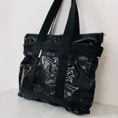 レスポートサック トートバッグ 黒 パテント エナメル 大容量 軽量 A4可能のサムネイル