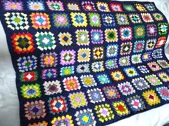 モチーフ編みのブランケット　マルチカバー