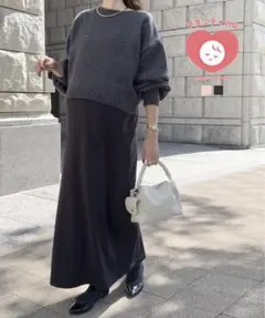 神戸レタス　ママレタス　マタニティ　バックスリットニット×ロングワンピース