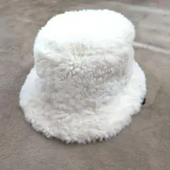 新品未使用★【キッズ】ホワイト ボア バケットハット 50cm