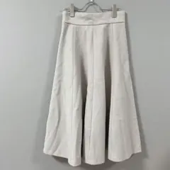 プロポーションボディドレッシング ロングフレアスカート 裏地あり グレージュ