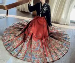 新品 漢服 織金 马面裙 スカート刺繍 入学式　花見結婚式 卒業式 誕生日