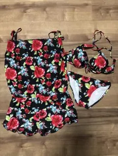 4⭐︎花柄 水着 ビキニ 体型カバー 3点セット