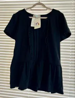 新品タグ付き！半袖 チュニック ペプラムトップス フリル