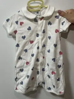 プチバトー ハート柄ロンパース サイズ74 12m