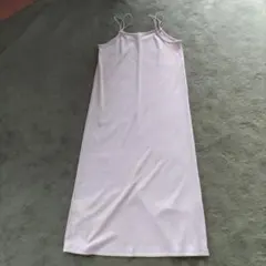 リブ編みキャミワンピース Mサイズ 薄いベージュ