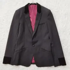 KINKY CLOTHES テーラードジャケット ブラック ベロア 切り替え M