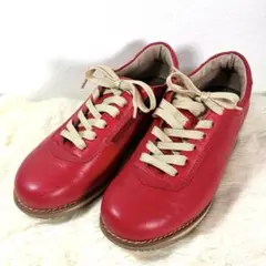 【アサヒメディカルウォーク】 極美品　赤　幅広　22.5 スニーカー　綺麗のサムネイル