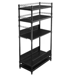 Bauhütte ブラック スチールラック 5段　バウヒュッテ Bauhutte（バウヒュッテ） ラック スリムボトルラック ゲーミング家具