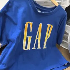 GAP ロゴプリント Tシャツ XL 青ダンサー系ゆったり部屋着