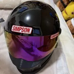 SIMPSON バンディットプロ マットブラック シールド、インカム付き
