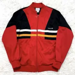 80s adidas 銀タグ トレフォイル トラックジャケット 赤 L〜XL