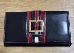 ★TOMMY HILFIGER ❗️ストライプ長財布.ネイビー&レッドカラー