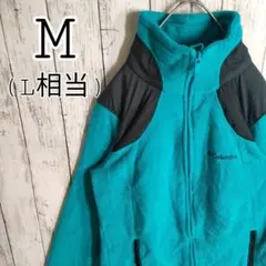 【コロンビア】 フリース M L相当 緑 黒 切り替え 防寒 アウトドア
