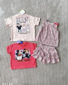 ミッキー&ミニー Tシャツとスカートセット