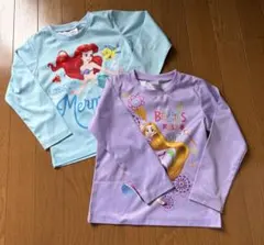 アリエル　ラプンツェル　プリンセス　長袖　ロンT 2枚セット　ディズニー　110