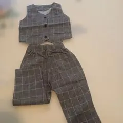 フォーマルスーツ グレー チェック柄 100cm