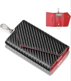 INMURYIA キーケース カーボンファイバー レザー 6フック 耐摩耗性