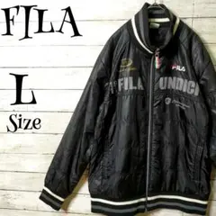 FILA  刺繍ロゴ　UNDICI 　ZIPUP ジャケット　メンズᏞ　黒