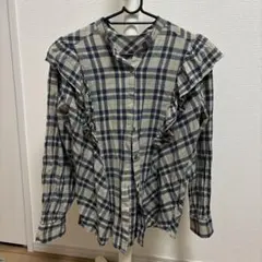 cepo フリル付きチェック柄シャツ　Mサイズのサムネイル