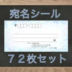 【即購入OK】宛名シール ホログラム(ブルー)柄 72枚
