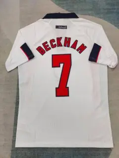 1998 イングランド代表 レトロ ユニフォーム 半袖 背番号7 ベッカム M