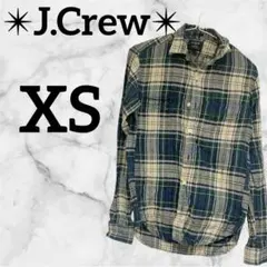 海外古着✨J.Crew【XS】フランネルシャツ チェック柄 青系 薄手