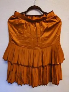 Christian Dior シルクサテンプリーツスカート Mサイズ ブラウン