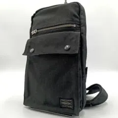 ポーター スモーキー ボディバッグ クロスボディ ロゴ鮮明 黒