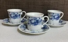 昭和レトロ HOYA China カップ＆ソーサー 薔薇柄 3コ 新品