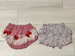 フリル　パンツ3点セット　まとめ売り　ブルマ　70センチ　フリー　花柄　チェック