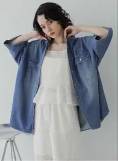 ジーナシス JEANASIS デニム シャツ チュニック デニムワンピ F