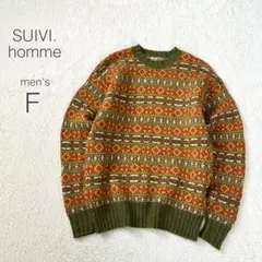 スイヴィオム セーター 長袖 クルーネック ノルディック 毛100 レトロ 美品