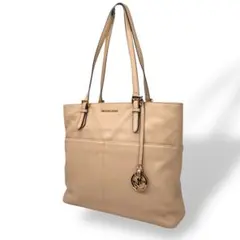 マイケルコース　トートバッグ　ワンショルダー　A4可能　ロゴ　ピンクベージュ