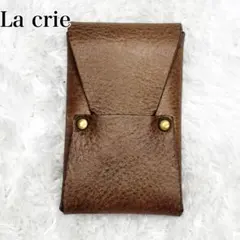 La crie ラクリエ キワキワカードケース 本革 名刺入れ ブラウン レザー