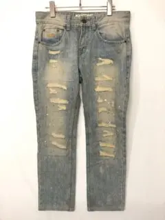 PLAC Jeans by PLACID WAVE ダメージリペア加工 デニム
